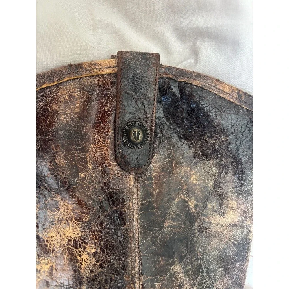Frye Distressed Brown Leather Boots Women's Size 8 B